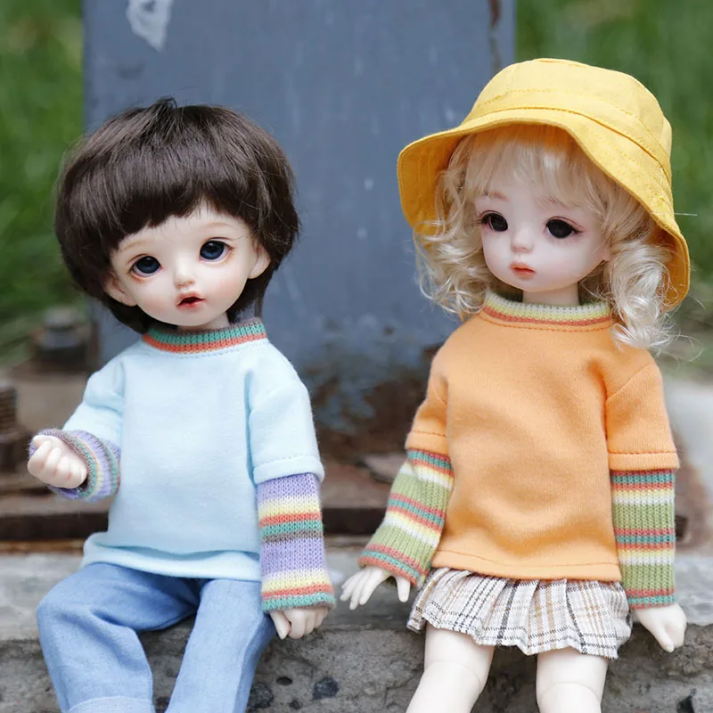 

New Doll Clothes Dress Up Stitching long sleeve T Casual Clothes Fashion Apparel for 1/6 BJD SD Doll Accessories Kid Girl Toy