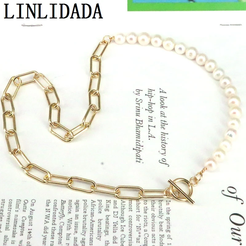 5Pcs White Natural Freshwater Pearl Clavicle Necklace Gold Color Chain Necklaces For Women Pearl Jewellry Gift
5Pcs White Natural Freshwater Pearl Clavicle Necklace Gold Color Chain Necklaces For Women Pearl Jewellry Gift