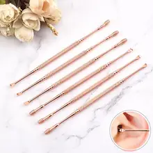 

Steel Rose-gold Earpick Wax Remover Curette Cleaner Easy Earwax Removal Swab Kit Health Care Tools Ear Pick