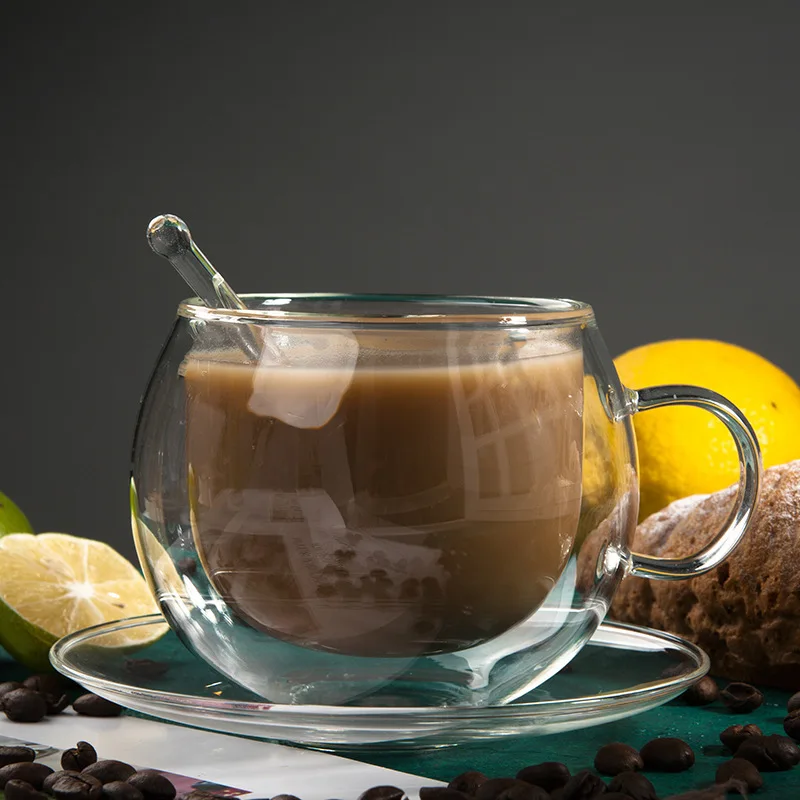 European Heat-resisting Double Wall Glass Coffee Cup Saucers Suit Cappuccino Latte Coffee Milk Cups Office Black Teacup Copos
European Heat-resisting Double Wall Glass Coffee Cup Saucers Suit Cappuccino Latte Coffee Milk Cups Office Black Teacup Copos