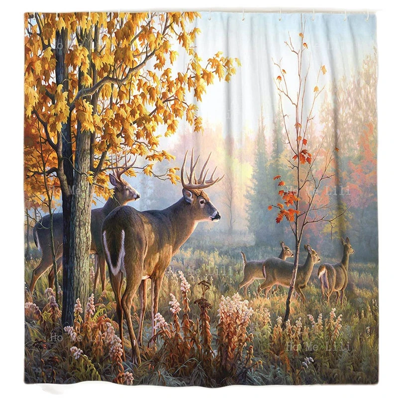 Занавеска для душа из полиэстера в деревенском стиле с изображением леса оленя леса охоты камуфляжной расцветки для декора ванной комнаты 
Занавеска для душа из полиэстера в деревенском стиле с изображением леса оленя леса охоты камуфляжной расцветки для декора ванной комнаты