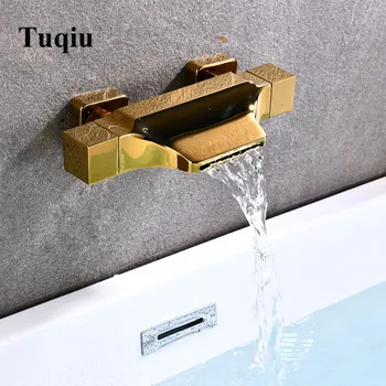 Bathroom Bathtub Faucet Wall Mounted Gold Waterfall Bathtub Faucet, Cold and Hot White Bath Mixer Tap Brass Black/Chrome 
Bathroom Bathtub Faucet Wall Mounted Gold Waterfall Bathtub Faucet, Cold and Hot White Bath Mixer Tap Brass Black/Chrome