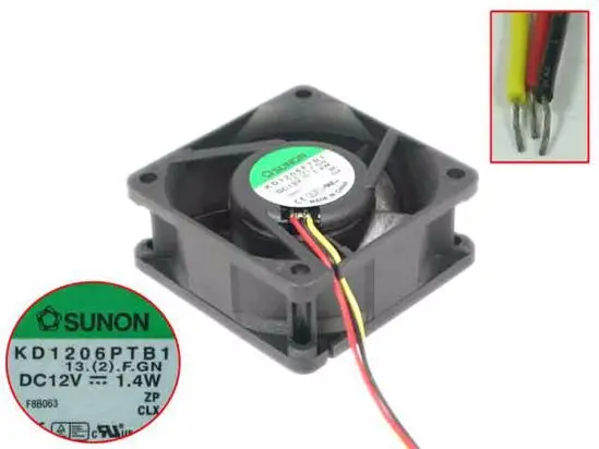 SUNON KD1206PTB1 13.(2).F.GN DC 12 В 1,4 Вт 60x60x25 мм 3-проводной Вентилятор охлаждения сервера
SUNON KD1206PTB1 13.(2).F.GN DC 12 В 1,4 Вт 60x60x25 мм 3-проводной Вентилятор охлаждения сервера