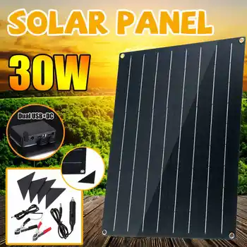 30W PET Solar Panel Semi-Flexible Monocrystalline Solar Cell DC Dual USB Charger Outdoor Hiking Camping Car Yacht Light Battery
30W PET Solar Panel Semi-Flexible Monocrystalline Solar Cell DC Dual USB Charger Outdoor Hiking Camping Car Yacht Light Battery