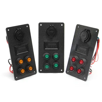 Universal LED Rocker Switch Panel DC12V 24V Carbon Grain Dual USB Charging Ports Switch Panel For Car Boat Caravan Refitted
Universal LED Rocker Switch Panel DC12V 24V Carbon Grain Dual USB Charging Ports Switch Panel For Car Boat Caravan Refitted