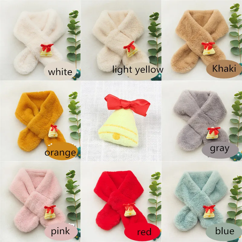 Christmas Fur Collar Warm Scarf Kids Winter Fashion Children Neck Scarves Faux Fur Scarf Shawls and Wraps WD06 (4)