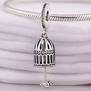 Original Vintage Openwork Birdcage Floating Bird Pendant Bead Fit 925 Sterling Silver Charm Bracelet Bangle Diy Jewelry 
Original Vintage Openwork Birdcage Floating Bird Pendant Bead Fit 925 Sterling Silver Charm Bracelet Bangle Diy Jewelry