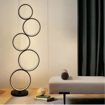 Poupular Creative LED Floor Lamp Living Room Bedroom Circle Lamps Modern Simple Line Vertical Minimalist Black Lighting 
Poupular Creative LED Floor Lamp Living Room Bedroom Circle Lamps Modern Simple Line Vertical Minimalist Black Lighting