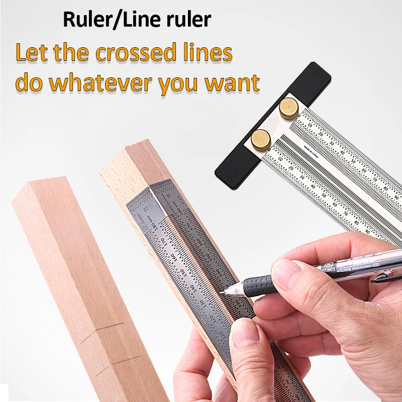 High Precision Scale Ruler T-type Hole Ruler Stainless Woodworking Scribe Drawing Mark Line Gauge Carpenter DIY Measuring Tool
High Precision Scale Ruler T-type Hole Ruler Stainless Woodworking Scribe Drawing Mark Line Gauge Carpenter DIY Measuring Tool
