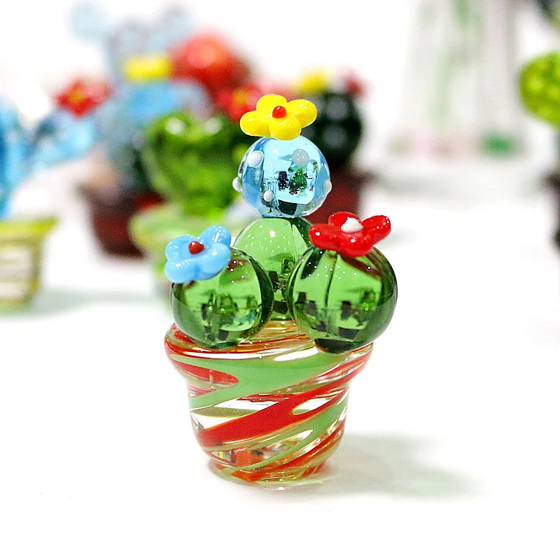 Handmade Murano Glass Cactus Figurines Ornaments Desktop Craft Adornment Creative Colorful Cute Miniature Plant For Home Decor 
Handmade Murano Glass Cactus Figurines Ornaments Desktop Craft Adornment Creative Colorful Cute Miniature Plant For Home Decor