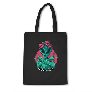Original Cute Space Alien Cotton Canvas Bag Customized Kawaii Girl Tote Bag Custom Logo Men Women Market Shopping Bags Reusable 
Original Cute Space Alien Cotton Canvas Bag Customized Kawaii Girl Tote Bag Custom Logo Men Women Market Shopping Bags Reusable