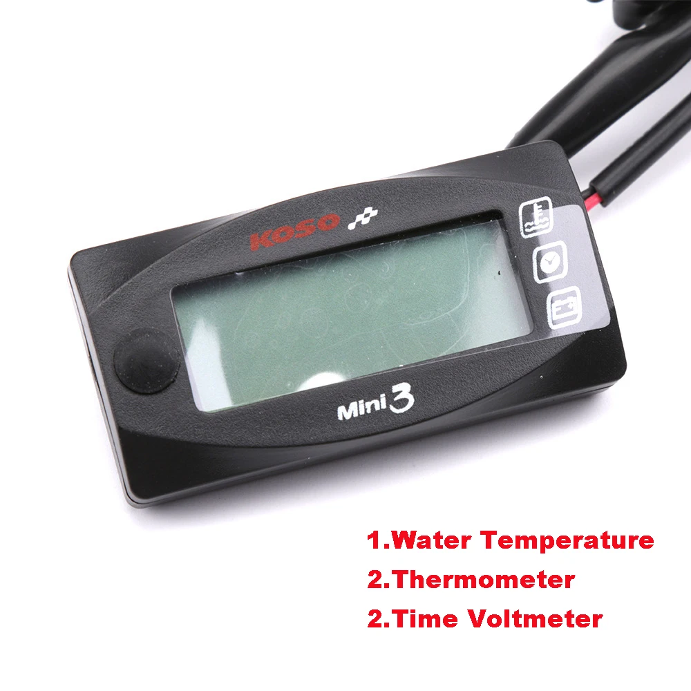 Motorcycle Digital Water Temperature Thermometer Time Voltmeter Water Multi-Function Mete For KOSO Mini 3 Motorcycle Instrument
Motorcycle Digital Water Temperature Thermometer Time Voltmeter Water Multi-Function Mete For KOSO Mini 3 Motorcycle Instrument