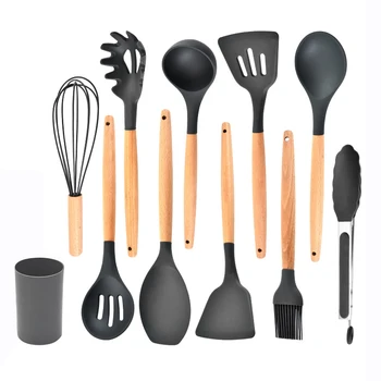 11Pcs/set Silicone Kitchen Utensil Set Non-stick Silicone Cooking Tools Kitchenwares with Wooden Handle XHC88
11Pcs/set Silicone Kitchen Utensil Set Non-stick Silicone Cooking Tools Kitchenwares with Wooden Handle XHC88