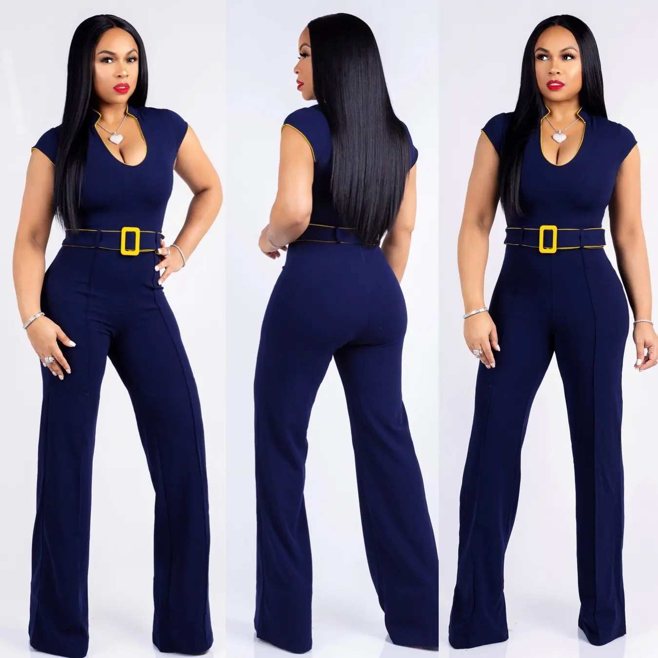 2020 New Jumpsuit European and American Women's Fashion Stand Collar V-neck Sleeveless Jumpsuit
2020 New Jumpsuit European and American Women's Fashion Stand Collar V-neck Sleeveless Jumpsuit