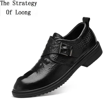 Spring Autumn Korean Style Men Crocodile Pattern Buckle Business Leather Shoes Male Genuine Leather Slip-On Casual Shoes 200319
Spring Autumn Korean Style Men Crocodile Pattern Buckle Business Leather Shoes Male Genuine Leather Slip-On Casual Shoes 200319