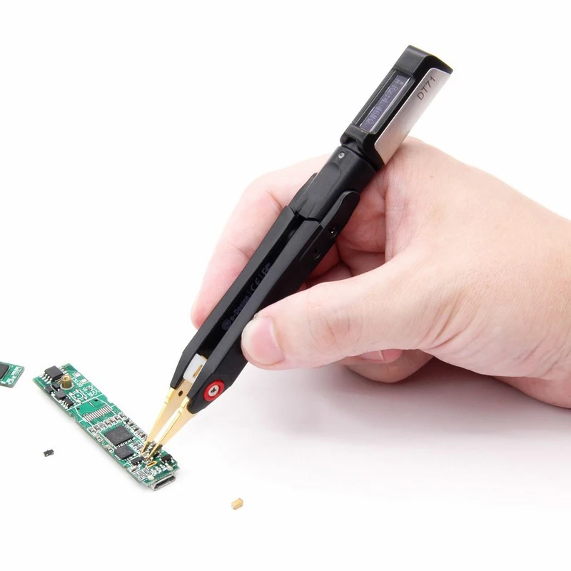Portable DT71 Mini Digital Tweezers Smart SMD Tester LCR Meter Diode Resistor Capacitor Multimeter 10KHz Signal Generator Repair
Portable DT71 Mini Digital Tweezers Smart SMD Tester LCR Meter Diode Resistor Capacitor Multimeter 10KHz Signal Generator Repair