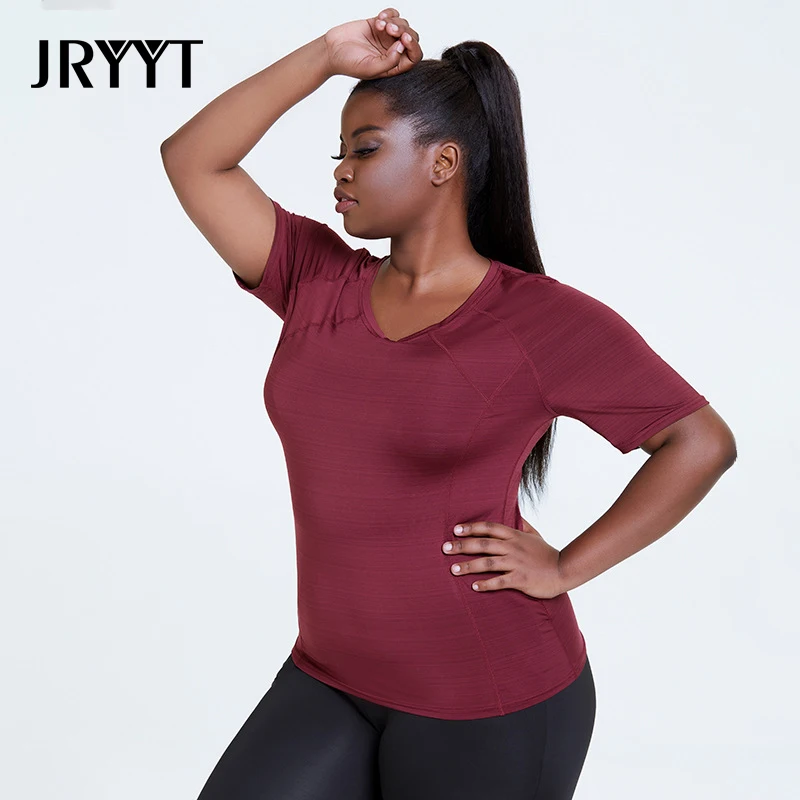 JRYYT Summer Quick-Drying Plus Size Sport T-shirt Women Fitness Breathable Slim Workout Tops Female 4XL Athletic Activewear 2021 JRYYT Summer Quick-Drying Plus Size Sport T-shirt Women Fitness Breathable Slim Workout Tops Female 4XL Athletic Activewear 2021