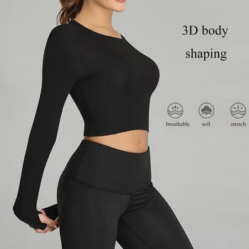 Yoga T-shirts Women Long Sleeve Running Tees Quick Dry Fitness Gym Crop Tops Solid Sports Shirts Femme Dance Workout Tees
Yoga T-shirts Women Long Sleeve Running Tees Quick Dry Fitness Gym Crop Tops Solid Sports Shirts Femme Dance Workout Tees