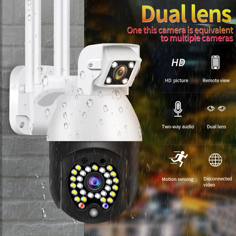 1080P HD Wireless WiFi Wide-angle IP Camera Smart CCTV Security Camera Dual Lens 29 LED Night Vision App Controll Waterproof
1080P HD Wireless WiFi Wide-angle IP Camera Smart CCTV Security Camera Dual Lens 29 LED Night Vision App Controll Waterproof