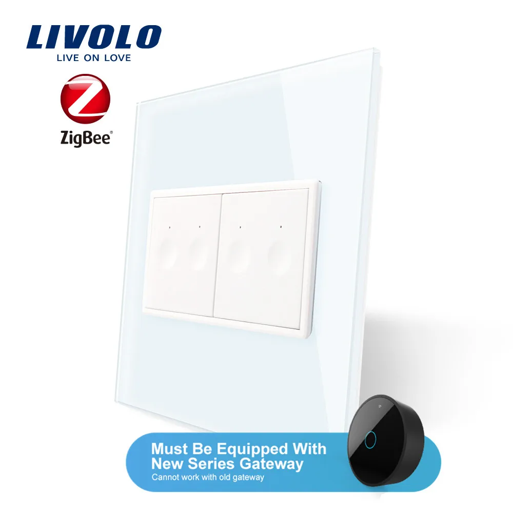 Livolo US/AU Standard New SeriesWall Smart wifi app Touch Switch,2 Gang 1Way Touch, aleax,google home ,plastic key,without logo