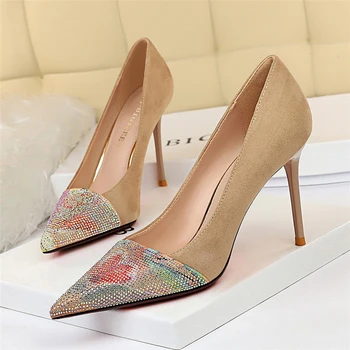 Autumn winter fashion pointed sexy banquet high heels for women new rhinestone shallow single shoes for women's wedding shoes
Autumn winter fashion pointed sexy banquet high heels for women new rhinestone shallow single shoes for women's wedding shoes