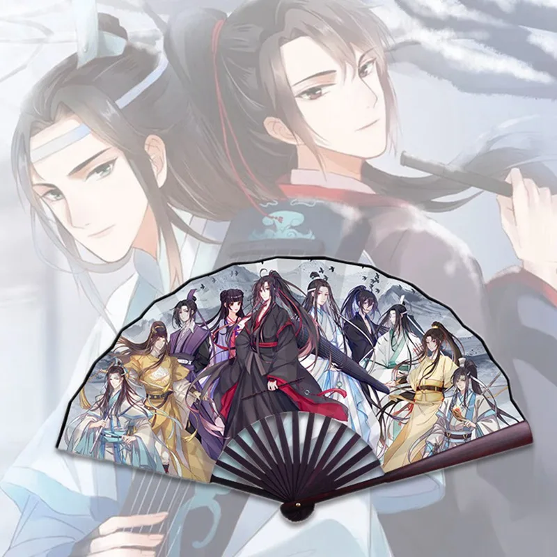 Plaers Mo Dao Zu Shi Cosplay The Untamed Wei Wuxian LAN Wangji Cosplay Ventilateur pliable /à main 25,4 cm