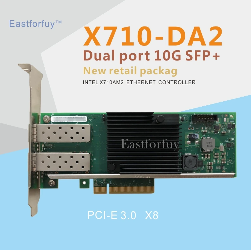 Eastforfuy intel Ethernet Converged Network Adapter X710-DA2 SFP+ 10Gb iSCSI NFS Y5M7N PCI-e3.0 Controller Card | Компьютеры и офис