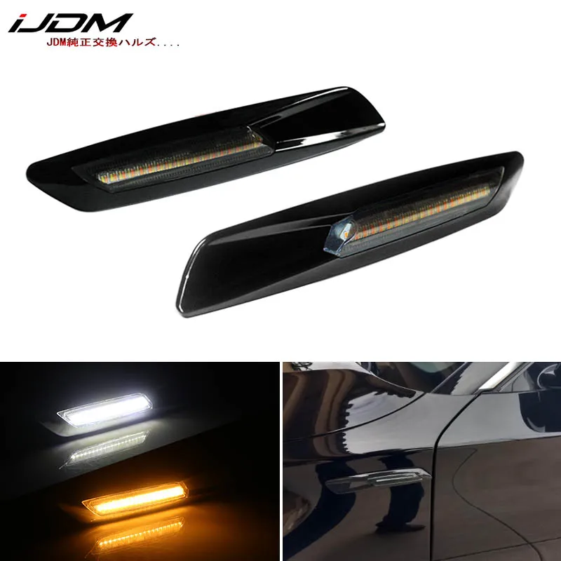 iJDM Glossy Black Finish Fluid Style Amber/White Full LED For BMW 1 3 5 Series X1, For BMW F10 Style Replace OEM Sidemarker Lamp
iJDM Glossy Black Finish Fluid Style Amber/White Full LED For BMW 1 3 5 Series X1, For BMW F10 Style Replace OEM Sidemarker Lamp
