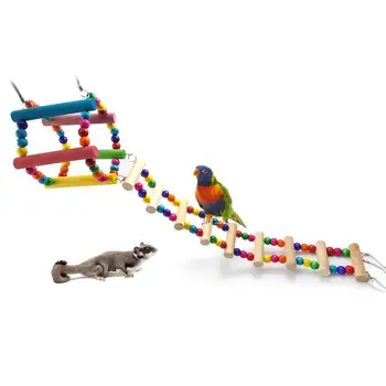 Parrot Bird Hamster Toy Colorful Wood Swing Climbing Hanging Ladder Bridge Cage
Parrot Bird Hamster Toy Colorful Wood Swing Climbing Hanging Ladder Bridge Cage