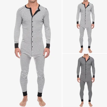 Fitness Buttons Rompers Homewear Mens Onesies INCERUN Leisure Striped Playsuits Men Long Sleeve O Neck Sleepwear Jumpsuits S-5XL
Fitness Buttons Rompers Homewear Mens Onesies INCERUN Leisure Striped Playsuits Men Long Sleeve O Neck Sleepwear Jumpsuits S-5XL