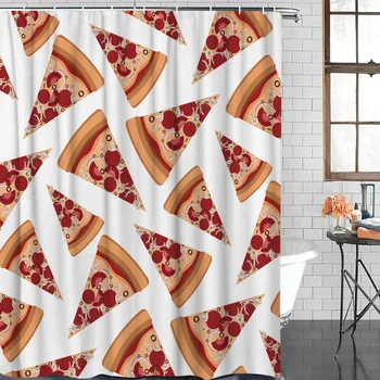 Shower Curtain Waterproof Polyester Fabric Shower Curtain Food Themed Pizza Pattern
Shower Curtain Waterproof Polyester Fabric Shower Curtain Food Themed Pizza Pattern