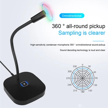 360 Gooseneck USB Desktop Microphone Metal Omnidirectional With Mute Button Computer Plug And Play Gaming LED Indicator
360 Gooseneck USB Desktop Microphone Metal Omnidirectional With Mute Button Computer Plug And Play Gaming LED Indicator