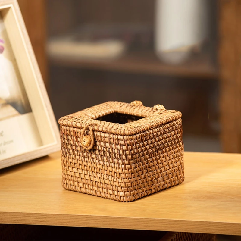 Elegant Handmade Rattan Tissue Box Napkin Storage Container Desktop Toilet Paper Dispenser for Home Office
Elegant Handmade Rattan Tissue Box Napkin Storage Container Desktop Toilet Paper Dispenser for Home Office