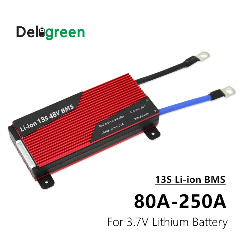 Литий ионный аккумулятор 3 7 в BMS 13S 80A 100A 120A 150A 200A 250A PCM/PCB/BMS для литиевых литий
