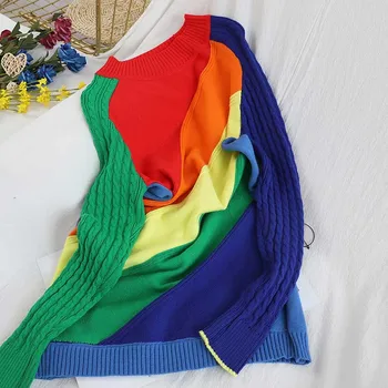 NiceMix Women Runway Streetwear Rainbow Turtleneck Sweaters New Fashion Designer Autumn and Winter Knitted Pullovers Sweater
NiceMix Women Runway Streetwear Rainbow Turtleneck Sweaters New Fashion Designer Autumn and Winter Knitted Pullovers Sweater