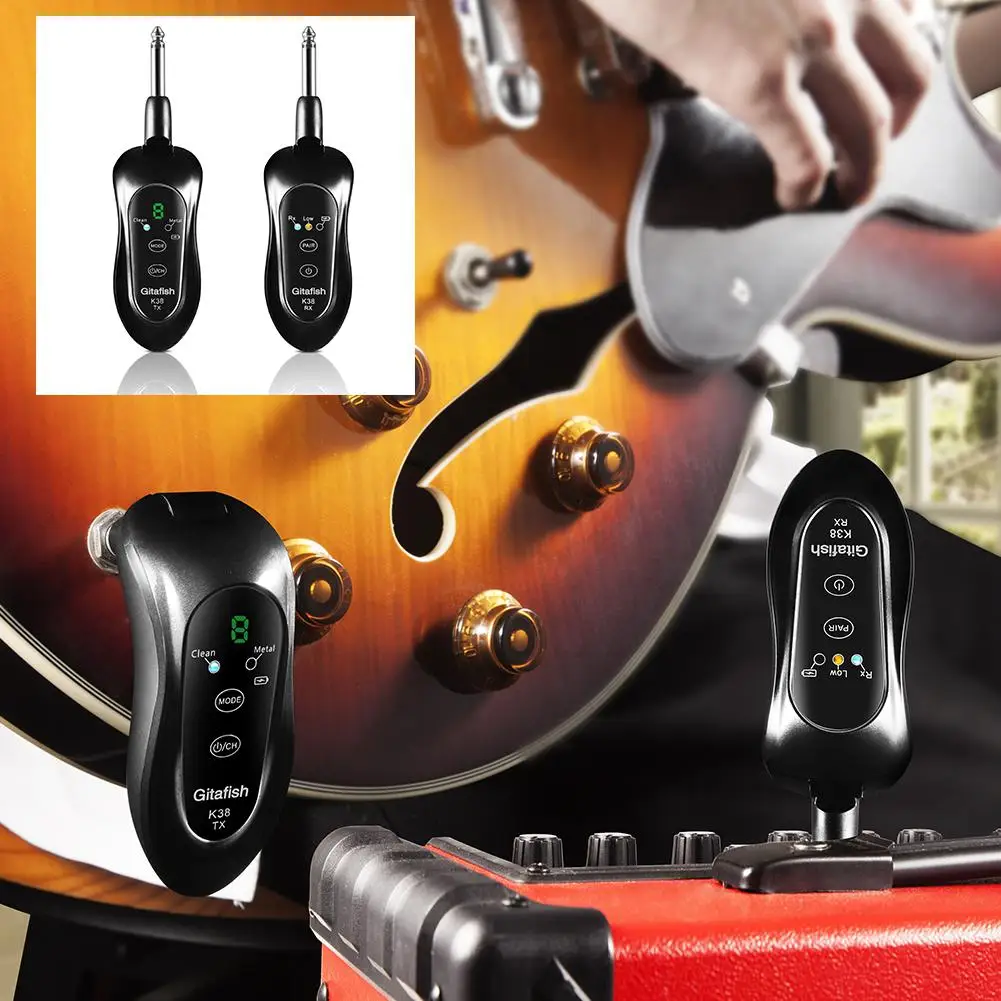 Dragonpad K38 Wireless Guitar System Guitar Transmitter Receiver Mater Metal Effects with Carry Bag
Dragonpad K38 Wireless Guitar System Guitar Transmitter Receiver Mater Metal Effects with Carry Bag