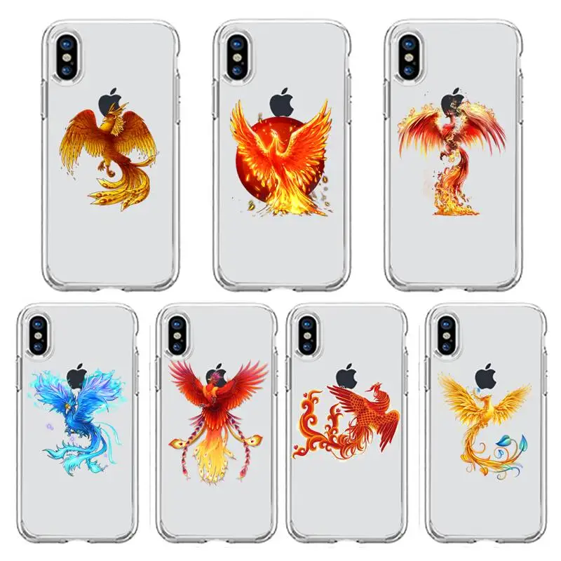 Феникс роскошный крутой чехол для телефона прозрачный мягкий iphone 5 5s 5c se 6 6s 7 8 11 12