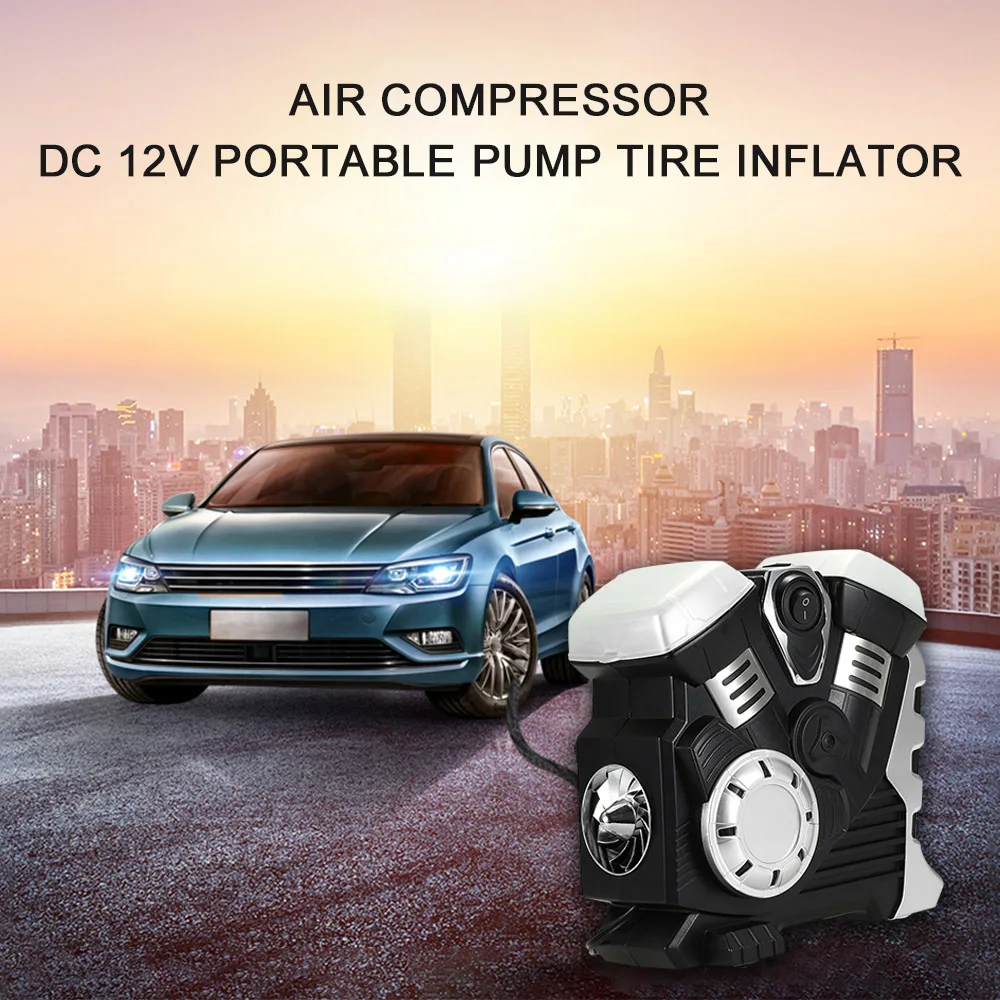 Air Compressor DC12V Portable Pump Tire Inflator mattress pump with LED Digital Display up to 150PSI for Car Bicycle SUV Boat 
Air Compressor DC12V Portable Pump Tire Inflator mattress pump with LED Digital Display up to 150PSI for Car Bicycle SUV Boat