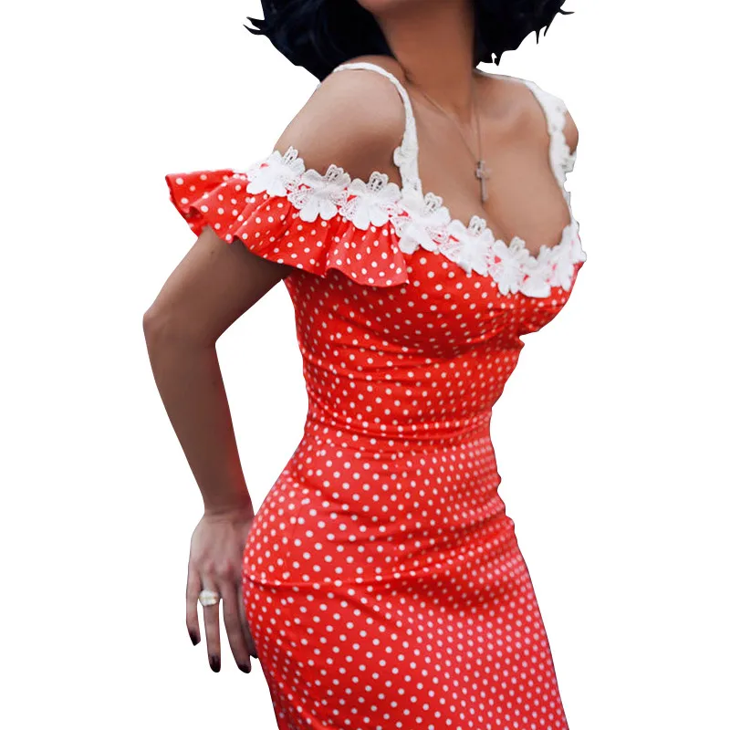 Elegant Butterfly Sleeve Polka Dot Women Midi Dress Holiday Off Shoulder Crochet Patchwork Femme Sundress Sexy Sheath Robe GV299
Elegant Butterfly Sleeve Polka Dot Women Midi Dress Holiday Off Shoulder Crochet Patchwork Femme Sundress Sexy Sheath Robe GV299