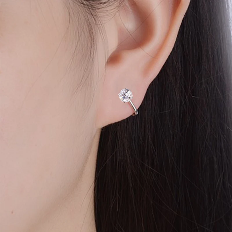 Sale 4/6MM AAA Crezch Zircon Silver Filled Tragus Clip Earring For Women Non Piercing Clip Earring Punk Ear Cuff Brincos
Sale 4/6MM AAA Crezch Zircon Silver Filled Tragus Clip Earring For Women Non Piercing Clip Earring Punk Ear Cuff Brincos