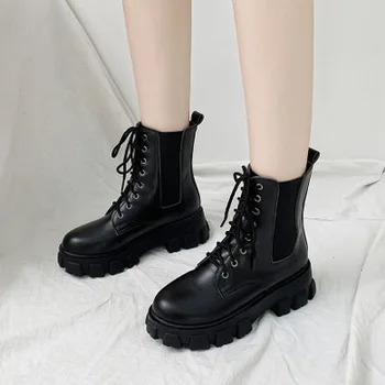 2019 autumn and winter new style muffin thick bottom short boots wild lace up plus velvet women's boots
2019 autumn and winter new style muffin thick bottom short boots wild lace up plus velvet women's boots