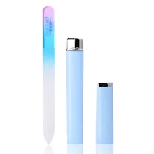 1 peças arquivos de unhas de vidro cristal arquivo almofada manicure dispositivo azul rosa unha arte pro polimento lixamento arquivo ferramenta para mulher menina(China)