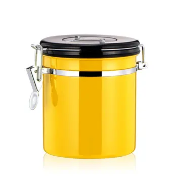 Stainless Steel Coffee Bean Sealed Tank Coffee Storage Tank With Exhaust Valve Dried Fruit Sealed Box Tea Pot Yellow
Stainless Steel Coffee Bean Sealed Tank Coffee Storage Tank With Exhaust Valve Dried Fruit Sealed Box Tea Pot Yellow