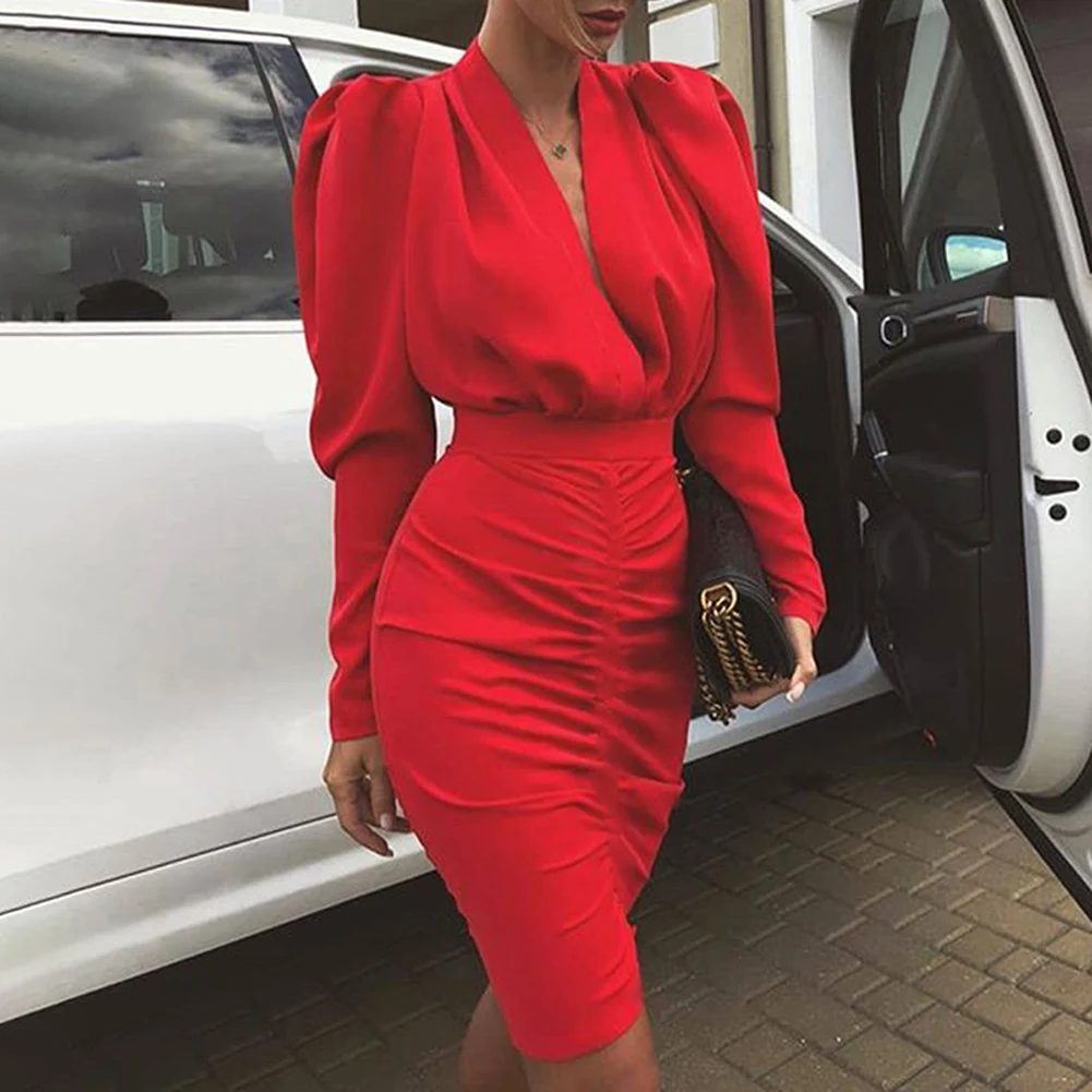 Bikitique Knitted Deep V-Neck Lantern Long Sleeve Slim Wrap Hip Irregular Party Dress Women Commuter Date Vintage Sexy Dress
Bikitique Knitted Deep V-Neck Lantern Long Sleeve Slim Wrap Hip Irregular Party Dress Women Commuter Date Vintage Sexy Dress