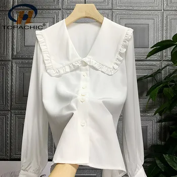 4.14 Temperament Elegant Bow Collar Design High quality long sleeve Single Breasted Solid White Silk Blouse
4.14 Temperament Elegant Bow Collar Design High quality long sleeve Single Breasted Solid White Silk Blouse