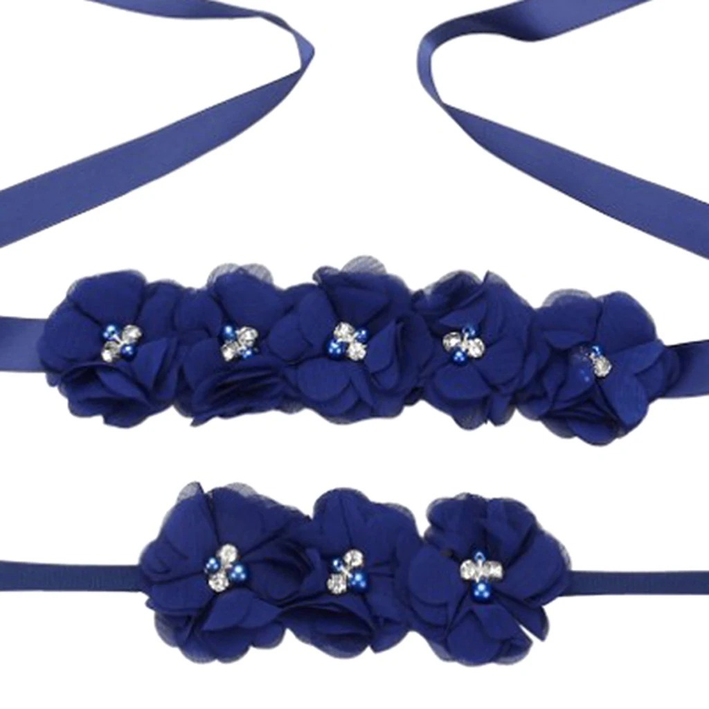 2pcs Maternity Belly Sash Band Belt & Baby Hair Band Headband Flower with Crystal Rhinestones Pearls Head Wrap and Sash Belt Set 2pcs Maternity Belly Sash Band Belt & Baby Hair Band Headband Flower with Crystal Rhinestones Pearls Head Wrap and Sash Belt Set
