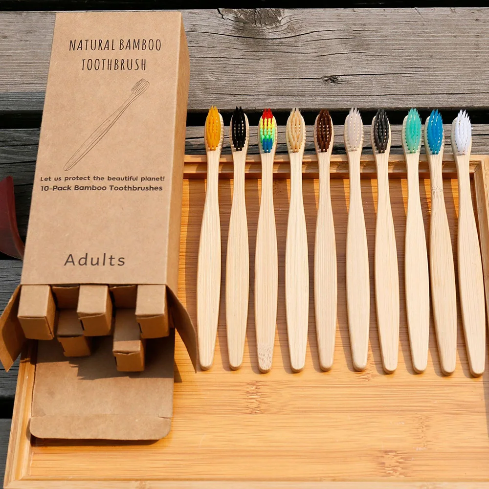 10pcs New Mixed Color Bamboo Toothbrush Eco Friendly Wooden Tooth Brush Soft Bristle Tip Charcoal Adults Oral Care Toothbrush
10pcs New Mixed Color Bamboo Toothbrush Eco Friendly Wooden Tooth Brush Soft Bristle Tip Charcoal Adults Oral Care Toothbrush