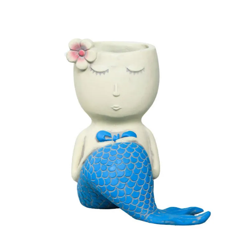 Handmade Mermaid Succulent Resin Flowerpot Plant Pot Creative Portrait Indoor Decoration Decorative Flowerpot Lucky flower vase
Handmade Mermaid Succulent Resin Flowerpot Plant Pot Creative Portrait Indoor Decoration Decorative Flowerpot Lucky flower vase