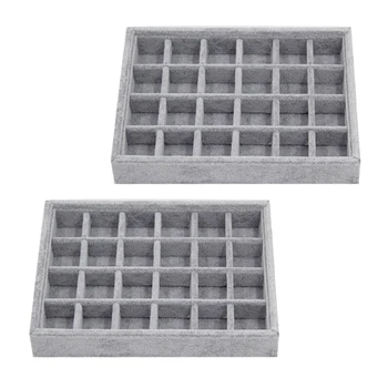 2 PCS 24Slot Velvet Jewelry Tray Drawer Insert Display Show Case Organizer for Rings Pendant Necklace Jewelry Packaging
2 PCS 24Slot Velvet Jewelry Tray Drawer Insert Display Show Case Organizer for Rings Pendant Necklace Jewelry Packaging