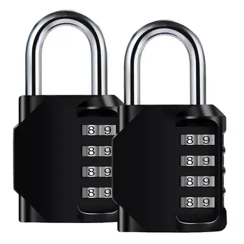 2 Pack 4-Digit Waterproof and rustproof lock zincl alloy and steel clasp for school sports locker storage case - black
2 Pack 4-Digit Waterproof and rustproof lock zincl alloy and steel clasp for school sports locker storage case - black
